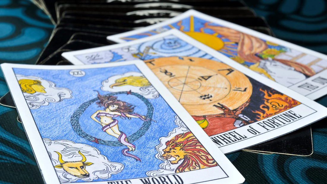 Colorful Tarot Cards on a Table