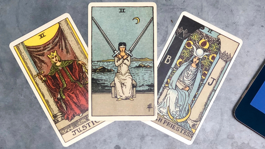 Justice, Swords, and Priestess Tarots