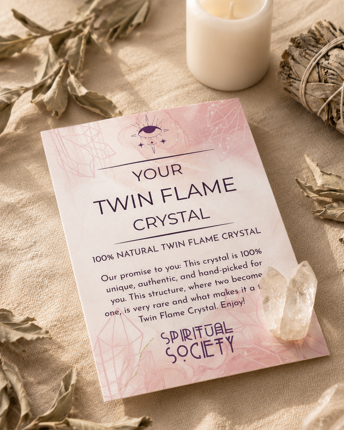 What's included with the Twin Flame Crystal